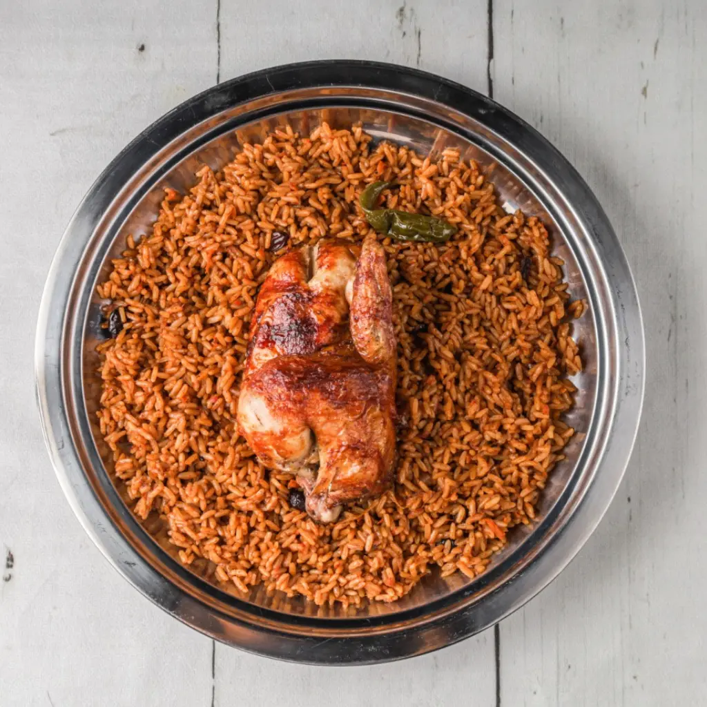 نص حبة شواية على الحطب مع أرز أمريكي
